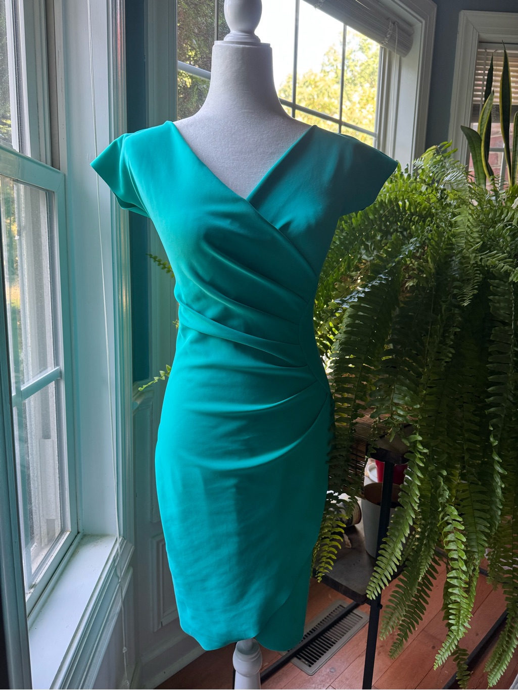 Chiara Boni Turquoise La Petit Robe Midi Dress Size 38 / Us 2